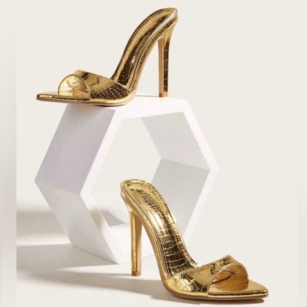 Metallic Gold Mules